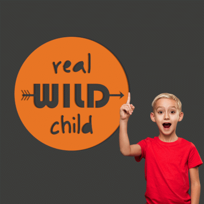 Houseart Real Wild Child, Παιδικά, Λέξεις - Φράσεις, 3D ΣΧΕΔΙΑ, 50 x 50 εκ., Ξύλο MDF (6mm)