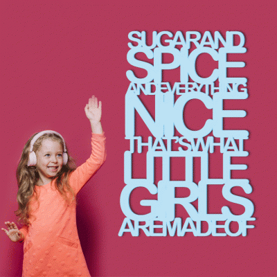 Spice Nice Little Girls, Παιδικά, Λέξεις - Φράσεις, 3D ΣΧΕΔΙΑ, 40 x 60 εκ., Ξύλο MDF (6mm)