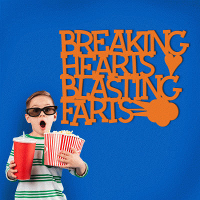 Houseart Breaking Hearts, Παιδικά, Λέξεις - Φράσεις, 3D ΣΧΕΔΙΑ, 80 x 60 εκ., Ξύλο MDF (6mm)