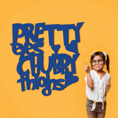 Pretty Eyes, Παιδικά, Λέξεις - Φράσεις, 3D ΣΧΕΔΙΑ, 50 x 50 εκ., Ξύλο MDF (6mm)