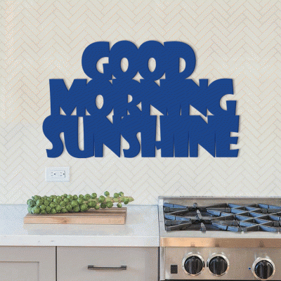 Houseart Good Morning Sunshine, Κουζίνα, Λέξεις - Φράσεις, 3D ΣΧΕΔΙΑ, 50 x 30 εκ., Ξύλο MDF (6mm)