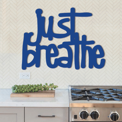 Houseart Just Breathe, Κουζίνα, Λέξεις - Φράσεις, 3D ΣΧΕΔΙΑ, 80 x 60 εκ., Ξύλο MDF (6mm)