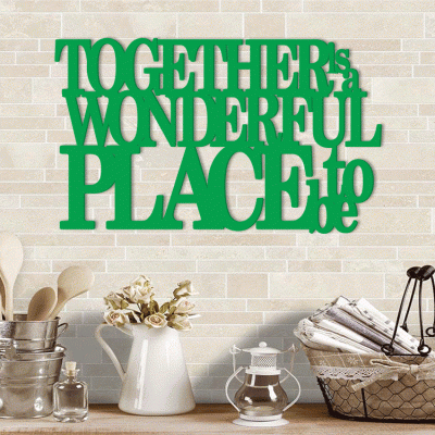 Together Is A Wonderful Place To Be, Κουζίνα, Λέξεις - Φράσεις, 3D ΣΧΕΔΙΑ, 50 x 30 εκ., Ξύλο MDF (6mm)