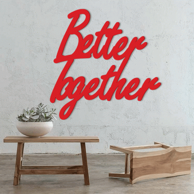 Houseart Better Together, Κουζίνα, Λέξεις - Φράσεις, 3D ΣΧΕΔΙΑ, 50 x 50 εκ., Ξύλο MDF (6mm)