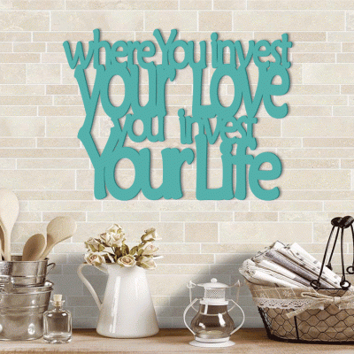 Houseart Where You Invest, Κουζίνα, Λέξεις - Φράσεις, 3D ΣΧΕΔΙΑ, 80 x 60 εκ., Ξύλο MDF (6mm)