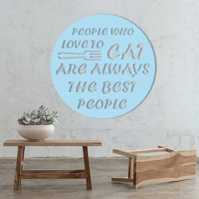 Houseart People Who Love To Eat, Κουζίνα, Λέξεις - Φράσεις, 3D ΣΧΕΔΙΑ, 50 x 50 εκ., Ξύλο MDF (6mm)