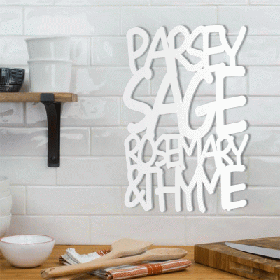 Parsey Sage Rosemary, Κουζίνα, Λέξεις - Φράσεις, 3D ΣΧΕΔΙΑ, 40 x 60 εκ., Ξύλο MDF (6mm)