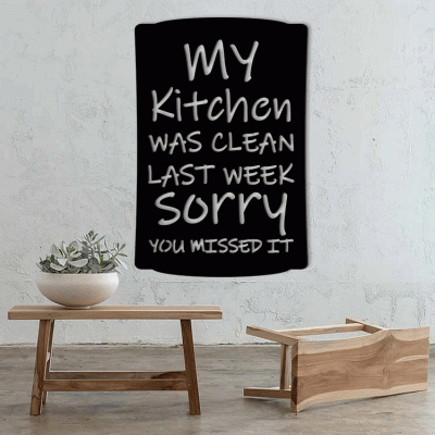 Houseart My Kitchen Was Clean, Κουζίνα, Λέξεις - Φράσεις, 3D ΣΧΕΔΙΑ, 40 x 60 εκ., Ξύλο MDF (6mm)