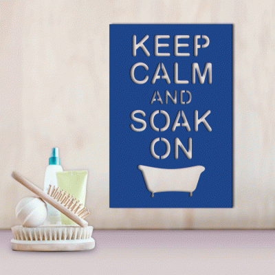 Keep Calm And Soak On, Μπάνιο, Λέξεις - Φράσεις, 3D ΣΧΕΔΙΑ, 40 x 60 εκ., Ξύλο MDF (6mm) φωτογραφία