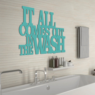 Houseart It all comes, Μπάνιο, Λέξεις - Φράσεις, 3D ΣΧΕΔΙΑ, 50 x 50 εκ., Ξύλο MDF (6mm)