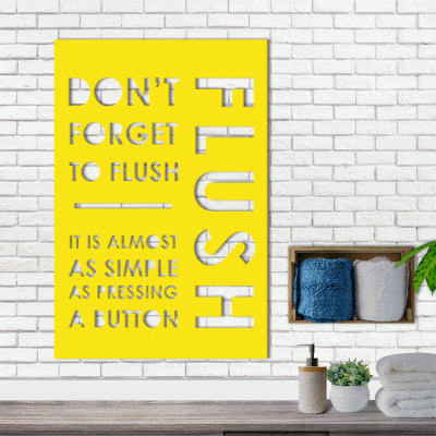 Houseart Don\'t Forget To Flush, Μπάνιο, Λέξεις - Φράσεις, 3D ΣΧΕΔΙΑ, 40 x 60 εκ., Ξύλο MDF (6mm)