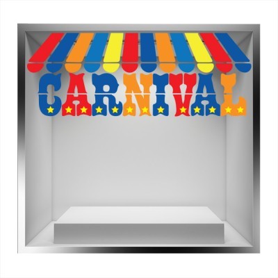 Carnival, πολύχρωμη τέντα Αποκριάτικα Αυτοκόλλητα βιτρίνας 45 x 120 cm (20056)