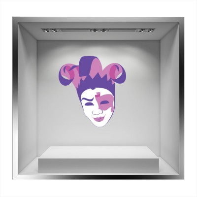 Διακόσμηση παιδικού δωματίου House Art - ΣΗΜΑΝΤΙΚΟ: Σε περίπτωση διαφοράς τιμής από το κατάστημα ισχύει παντα και μόνο η τιμή του καταστήματος Μωβ Κλόουν, Αποκριάτικα, Αυτοκόλλητα βιτρίνας, 50 x 52