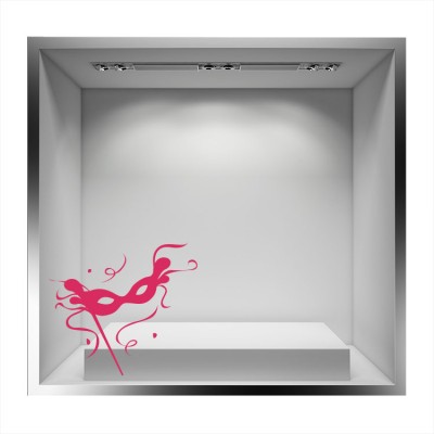 Houseart Βενετσιάνικη Μάσκα, Αποκριάτικα, Αυτοκόλλητα βιτρίνας, 70 x 63 εκ.