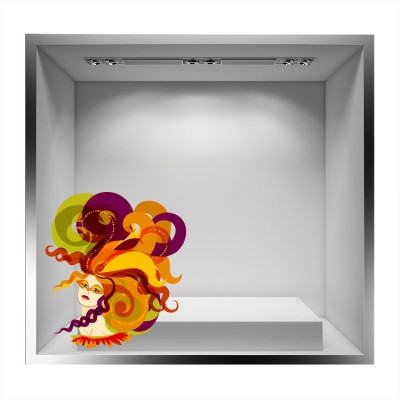 Houseart - ΣΗΜΑΝΤΙΚΟ: Σε περίπτωση διαφοράς τιμής από το κατάστημα ισχύει παντα και μόνο η τιμή του καταστήματος Γυναίκα με καπέλο φρου-φρου, Αποκριάτικα, Αυτοκόλλητα β