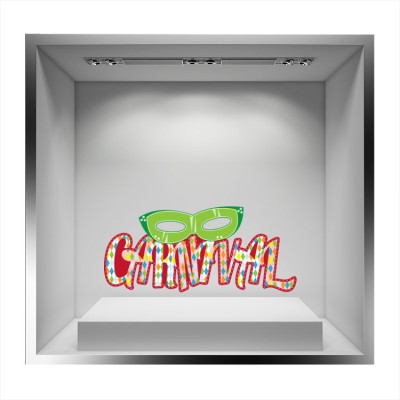 Houseart Colorful Carnival, Αποκριάτικα, Αυτοκόλλητα βιτρίνας, 70 x 31 εκ.