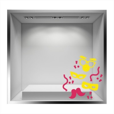 Μάσκες και Μουστάκια, Αποκριάτικα, Αυτοκόλλητα βιτρίνας