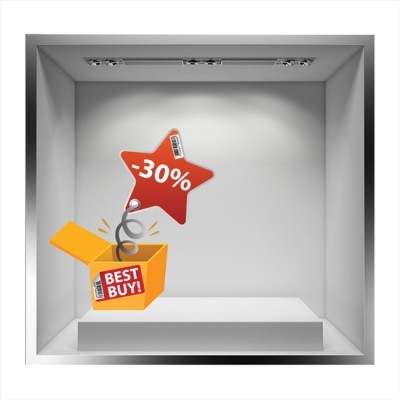 Houseart -30% best buy, Εκπτωτικά, Αυτοκόλλητα βιτρίνας, 50 x 54 εκ.
