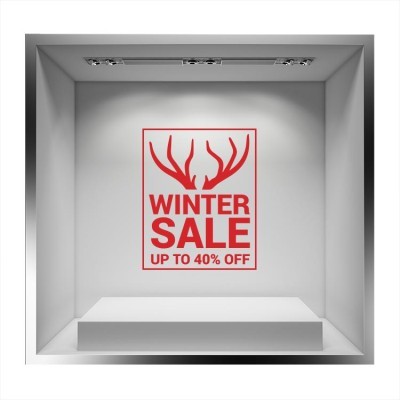Winter sales τάρανδος Εκπτωτικά Αυτοκόλλητα βιτρίνας 60 x 48 cm (20040)