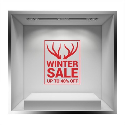 Houseart Winter sales τάρανδος, Εκπτωτικά, Αυτοκόλλητα βιτρίνας, 48 x 60 εκ.