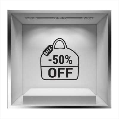 Sale -50/% shopping bag Εκπτωτικά Αυτοκόλλητα βιτρίνας 53 x 50 cm (20041)