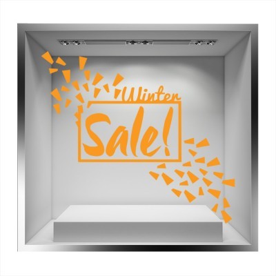 Winter sale διαγώνιο σχέδιο, Εκπτωτικά, Αυτοκόλλητα βιτρίνας, 65 x 58 εκ.
