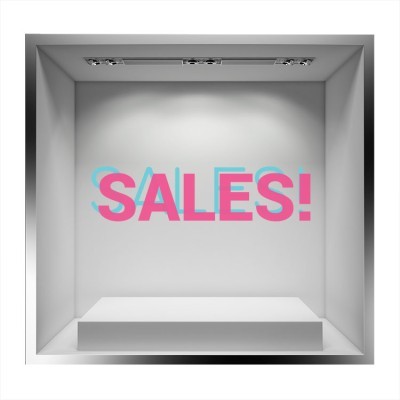 Διπλό Sales με δυο χρώματα Εκπτωτικά Αυτοκόλλητα βιτρίνας 20 x 80 cm (20064)