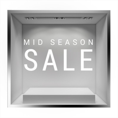 Mid Season Sale απλό, Εκπτωτικά, Αυτοκόλλητα βιτρίνας, 