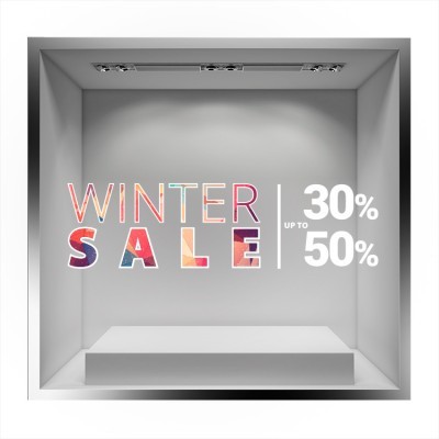 Winter Sale γράμματα με μοτίβο Εκπτωτικά Αυτοκόλλητα βιτρίνας 22 x 80 cm (20081)