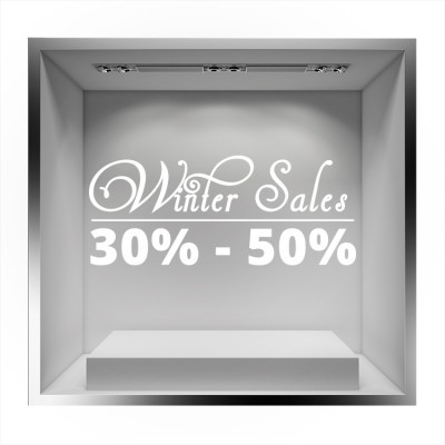 Houseart Winter Sales 30%-50%, Εκπτωτικά, Αυτοκόλλητα βιτρίνας, 70 x 30 εκ.