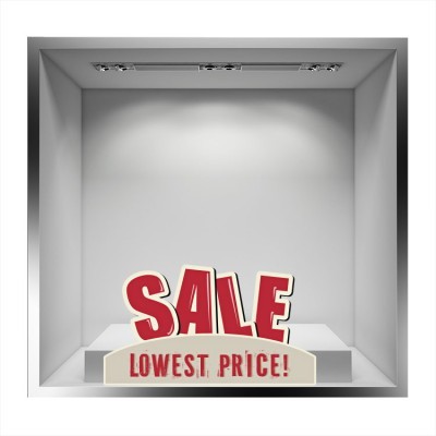 Lowest price, Εκπτωτικά, Αυτοκόλλητα βιτρίνας, 61 x 35 