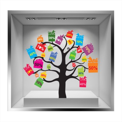 Houseart - ΣΗΜΑΝΤΙΚΟ: Σε περίπτωση διαφοράς τιμής από το κατάστημα ισχύει παντα και μόνο η τιμή του καταστήματος Δέντρο με εκπτώσεις, Εκπτωτικά, Αυτοκόλλητα βιτρίνας, 5