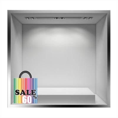 Sales 60%, Εκπτωτικά, Αυτοκόλλητα βιτρίνας, 50 x 70 εκ.