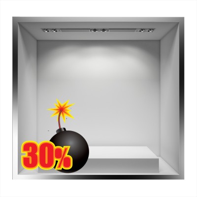 Houseart - ΣΗΜΑΝΤΙΚΟ: Σε περίπτωση διαφοράς τιμής από το κατάστημα ισχύει παντα και μόνο η τιμή του καταστήματος -30% Βόμβα, Εκπτωτικά, Αυτοκόλλητα βιτρίνας, 75 x 82 εκ