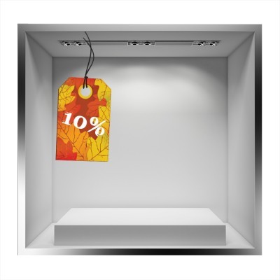 10% Πορτοκαλί ετικέτα Εκπτωτικά Αυτοκόλλητα βιτρίνας 68 x 30 cm (6375)