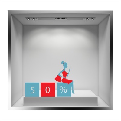 Διακόσμηση παιδικού δωματίου House Art - ΣΗΜΑΝΤΙΚΟ: Σε περίπτωση διαφοράς τιμής από το κατάστημα ισχύει παντα και μόνο η τιμή του καταστήματος Γυναίκα με ψώνια, Εκπτωτικά, Αυτοκόλλητα βιτρίνας, 58 x