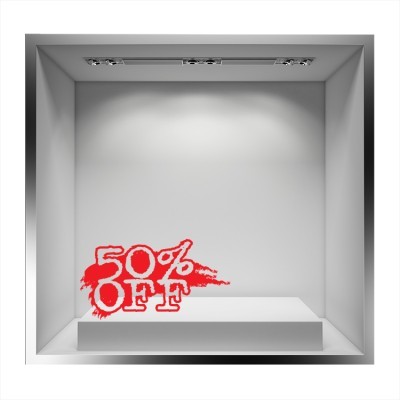 Houseart - ΣΗΜΑΝΤΙΚΟ: Σε περίπτωση διαφοράς τιμής από το κατάστημα ισχύει παντα και μόνο η τιμή του καταστήματος 50% Off, Εκπτωτικά, Αυτοκόλλητα βιτρίνας, 74 x 40 εκ.
