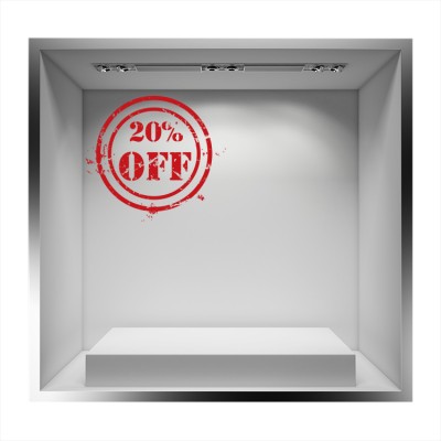 Houseart - ΣΗΜΑΝΤΙΚΟ: Σε περίπτωση διαφοράς τιμής από το κατάστημα ισχύει παντα και μόνο η τιμή του καταστήματος 20% off, Εκπτωτικά, Αυτοκόλλητα βιτρίνας, 70 x 62 εκ.