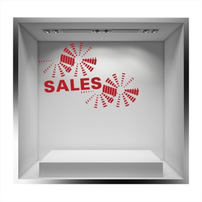 Sales με ροζέτες Εκπτωτικά Αυτοκόλλητα βιτρίνας 33 x 50 cm (6781)
