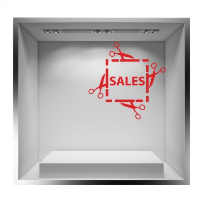 Sales ψαλίδια Εκπτωτικά Αυτοκόλλητα βιτρίνας 60 x 60 cm (6795)