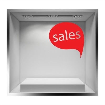 Sales σε χρωματιστό σύννεφο ομιλίας Εκπτωτικά Αυτοκόλλητα βιτρίνας 51 x 50 cm (6797)