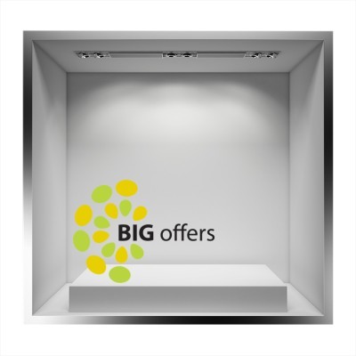 Big offers κίτρινα-πράσινα σχέδια, Εκπτωτικά, Αυτοκόλλη