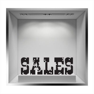 Sales με τρύπες από διακορρευτή Εκπτωτικά Αυτοκόλλητα βιτρίνας 32 x 100 cm (6802)