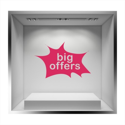 Big offers με σχέδιο Εκπτωτικά Αυτοκόλλητα βιτρίνας 32 x 50 cm (6807)