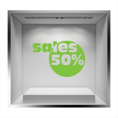 Sales 50% Εκπτωτικά Αυτοκόλλητα βιτρίνας 34 x 50 cm (6830)