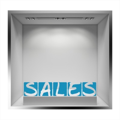Sales σε χρωματιστά τετράγωνα Εκπτωτικά Αυτοκόλλητα βιτρίνας 20 x 103 cm (6831)