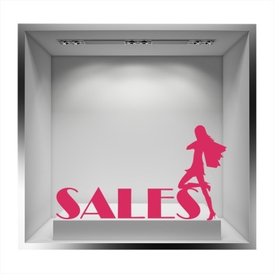 Sales μοντέρνα γυναίκα Εκπτωτικά Αυτοκόλλητα βιτρίνας 28 x 50 cm (6832)