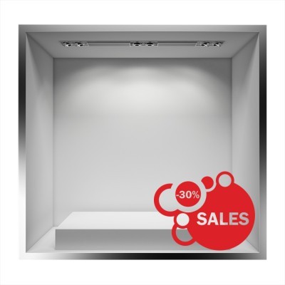 Sales -30% bubbles Εκπτωτικά Αυτοκόλλητα βιτρίνας 66 x 65 cm (6838)