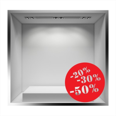 Houseart - ΣΗΜΑΝΤΙΚΟ: Σε περίπτωση διαφοράς τιμής από το κατάστημα ισχύει παντα και μόνο η τιμή του καταστήματος -20% 30% 50%, Εκπτωτικά, Αυτοκόλλητα βιτρίνας, 60 x 60