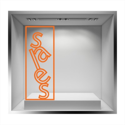 Sales κατακόρυφο με περίγραμμα Εκπτωτικά Αυτοκόλλητα βιτρίνας 103 x 40 cm (7391)